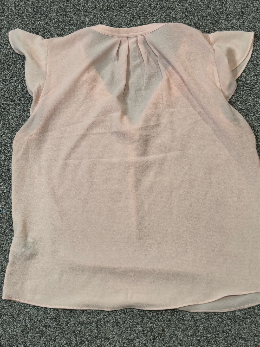 Calvin Klein Light Pink Flutter Sleeve Split-Neck Blouse - Picture 6 of 6